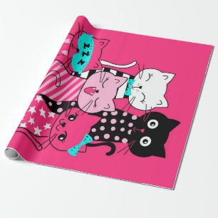 Papier Cadeau Chats mignons Meilleurs Amis Cadeau Funny Chat Kit