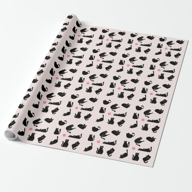 Papier Cadeau Chats noirs idiots (Déroulé)