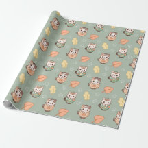 Chats pastel en tasses automnales