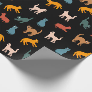 Papier Cadeau Chats sur le noir
