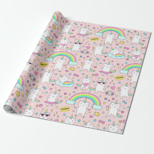 Papier Cadeau Chats Unicorn