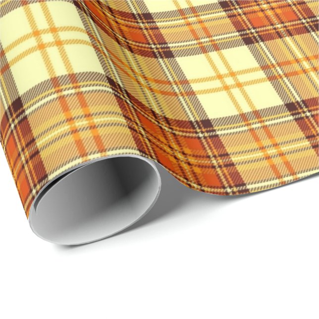 Papier Cadeau Chaud carreau d'automne (Coin rond)
