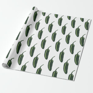 Papier Cadeau CHAUD ET ÉPICERIE Jalapeño Chili Motif de poivro