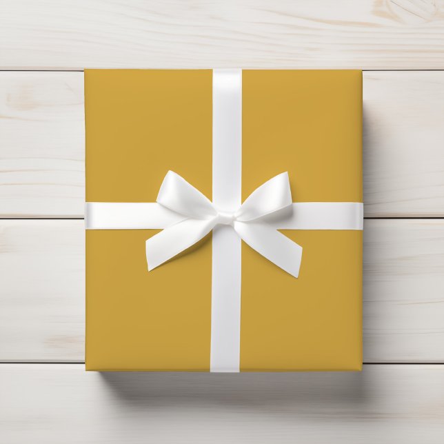 Papier Cadeau Chaud moutarde épicé jaune uni couleur (Créateur téléchargé)