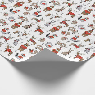 Papier Cadeau Chauffage Météo Animaux d'hiver