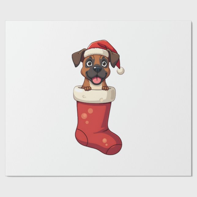 Papier Cadeau Chaussette de Noël Boxer (Plat)