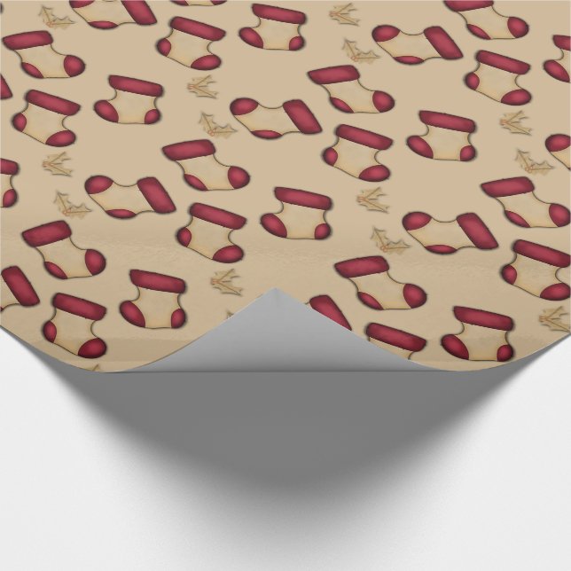 Papier Cadeau Chaussettes de Noël (Coin)