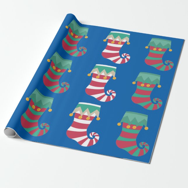 Papier Cadeau Chaussettes de Noël enveloppantes (Déroulé)