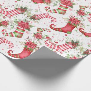 Papier Cadeau chaussettes de Noël Santa échelle normale