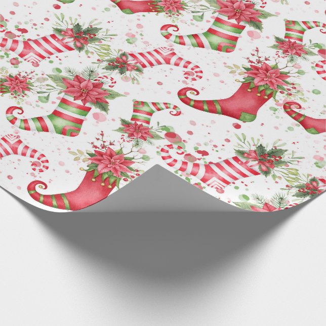 Papier Cadeau chaussettes de Noël Santa échelle normale (Coin)