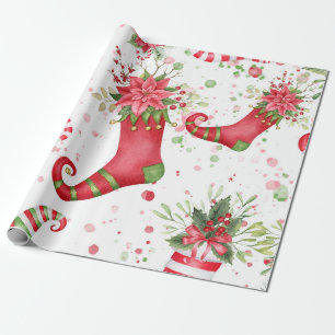 Papier Cadeau Chaussettes de Noël Santa grandes