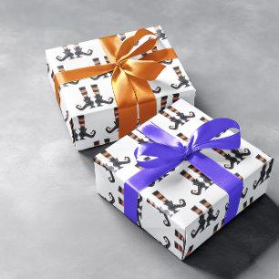 Papier Cadeau Chaussettes Halloween amusant pieds sorcière Chaus