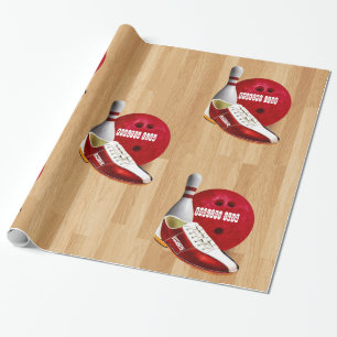 Papier Cadeau Chaussure de boule de bowling et Pin avec votre