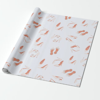 Papier Cadeau Chaussure motif mariée blanche