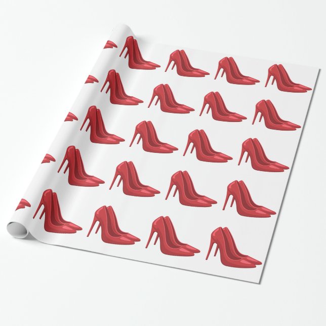Papier Cadeau Chaussures à talons rouges élégantes (Déroulé)