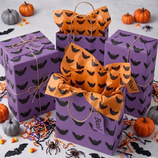 Papier Cadeau Chauve-souris noire Halloween (Créateur téléchargé)
