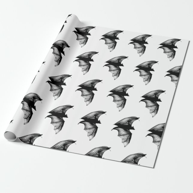 Papier Cadeau Chauves-souris vampires gothiques (Déroulé)
