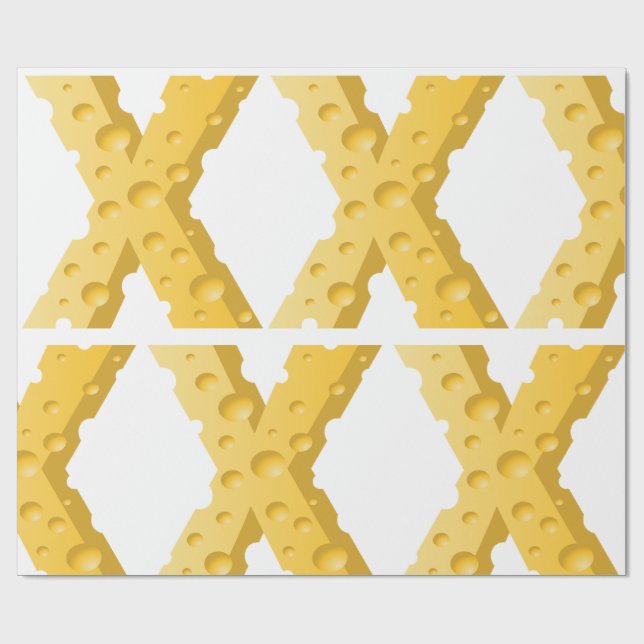 Papier Cadeau Cheese Letter X Typography (Plat)