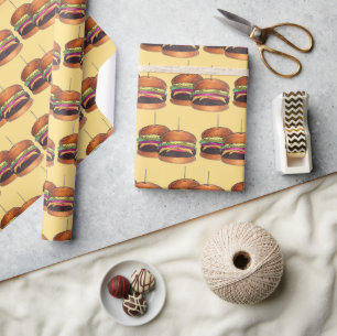 Papier Cadeau Cheeseburger Hamburger Sliders Bar Pub