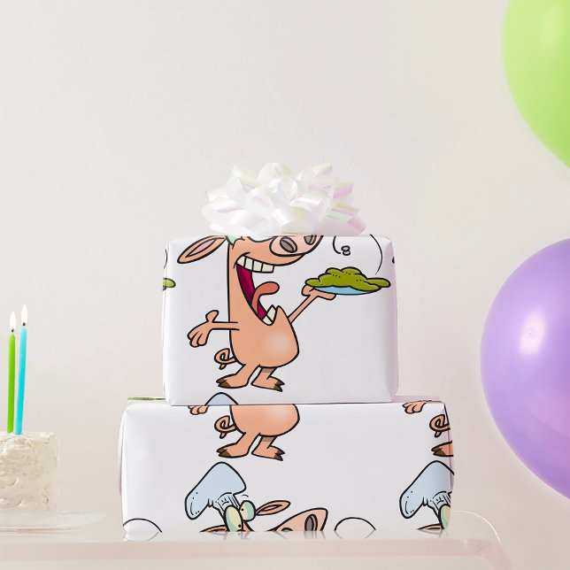 Papier Cadeau Chef Cochon Avec Nourriture (Créateur téléchargé)