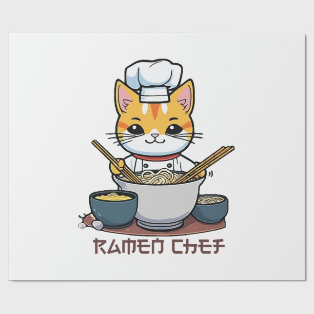 Papier Cadeau Chef de Ramen (Plat)
