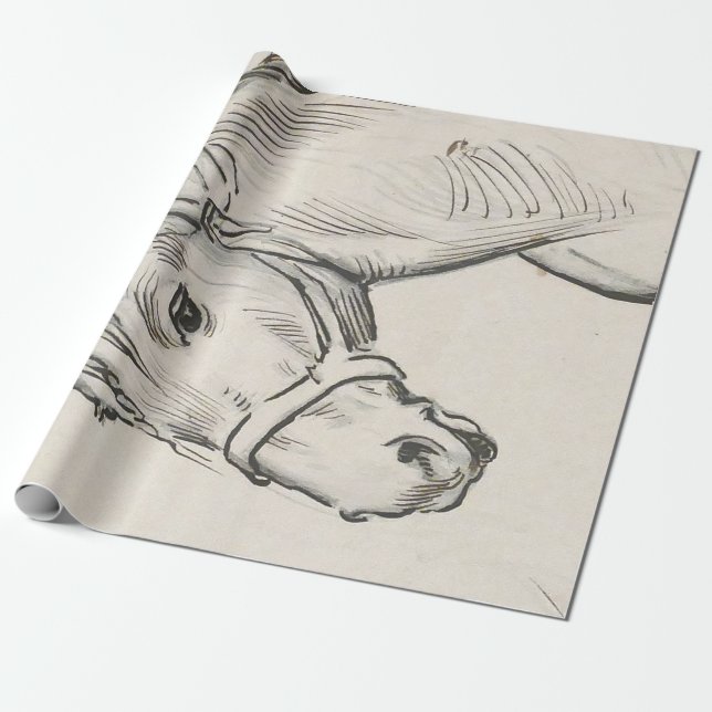 Papier Cadeau Chef d'un cheval (par Alfred Dehodencq) (Déroulé)