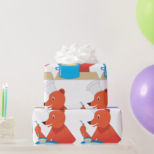 Papier Cadeau Chef Ours Cuisine Soupe Amusant Animal cuisine