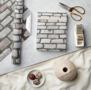 Papier Cadeau Chemin de pierre Gris Cobblestone Street Sidewalk