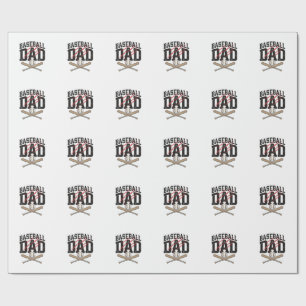 Papier Cadeau Chemise De Baseball Papa En détresse Gravure Vinta