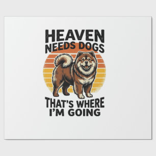 Papier Cadeau Chemise de chien Chow Chow Heaven Hommage Vintage