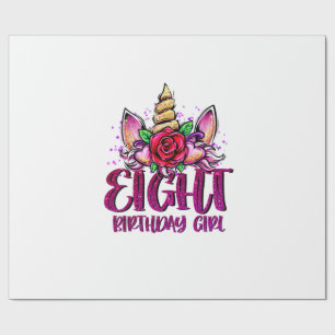 Papier Cadeau Chemise de fille pour 8ème anniversaire Fille de 8