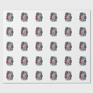 Papier Cadeau Chemise de gravure vintage jet patriotique 250 ans