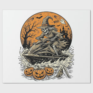 Papier Cadeau Chemise de jet ski Halloween sorcière squelette vi