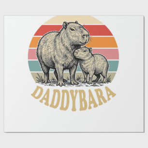 Papier Cadeau Chemise de papa capybara Daddybara Vintage Sunset_