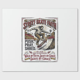 Papier Cadeau Chemise de skate longboard Jésus chrétien
