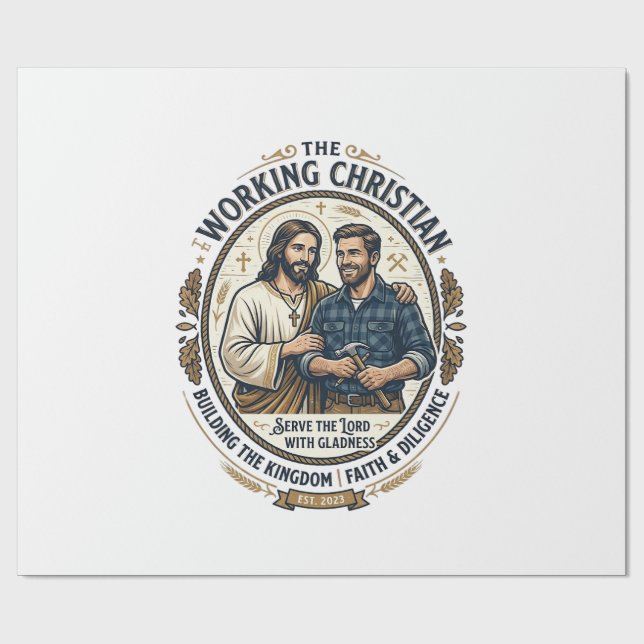 Papier Cadeau Chemise des métiers de la construction Jésus Graph (Plat)