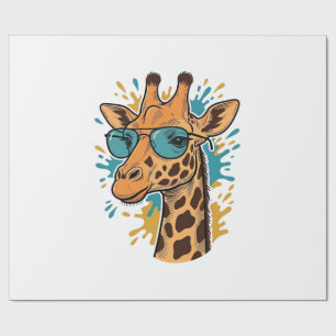 Papier Cadeau Chemise Lunettes de soleil girafe gravées vintage 