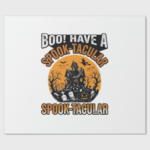 Papier Cadeau Chemise Maison Hantée Halloween Spook-Tacular Vint