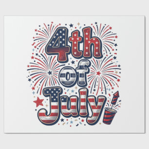 Papier Cadeau Chemise vintage feux d'artifice patriotique du 4 j