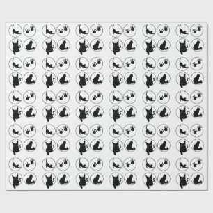 Papier Cadeau Chemises de design pour chat noir