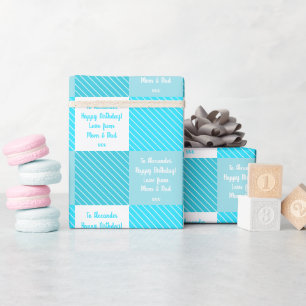 Papier Cadeau Chèque Buffle Turquoise personnalisé Anniversaire