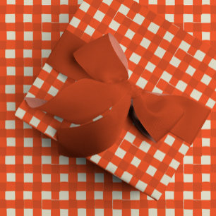 Papier Cadeau Chèque de bison rouge tiré à la main