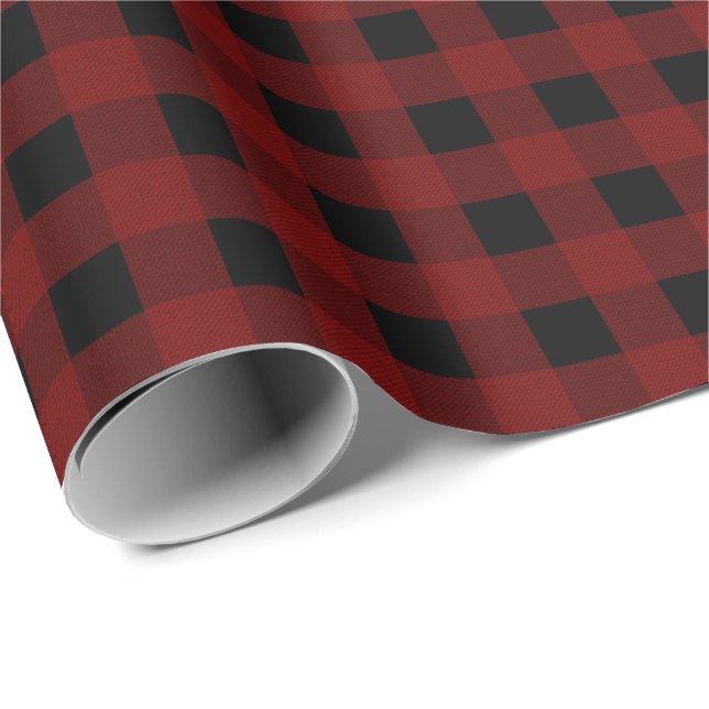 Papier Cadeau Chèque de buffle rouge (Coin rond)