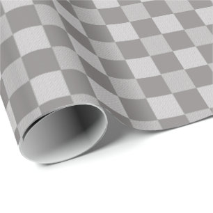 Papier Cadeau Chèques de buffles   Plaid Motif - Med Grey   Bla