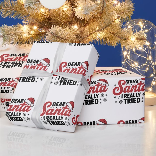 Papier Cadeau Cher Père Noël, J'Ai Vraiment Essayé Noël Famille (Vacances)