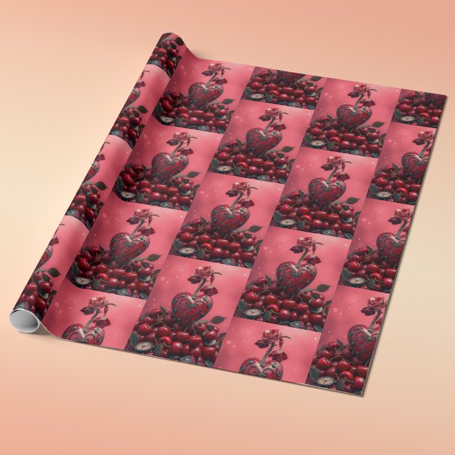Papier Cadeau Cherry Steampunk Valentine (Créateur téléchargé)