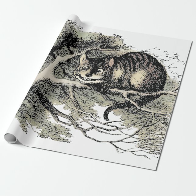 Papier Cadeau Cheshire Chat Alice Wonderland Classic (Déroulé)