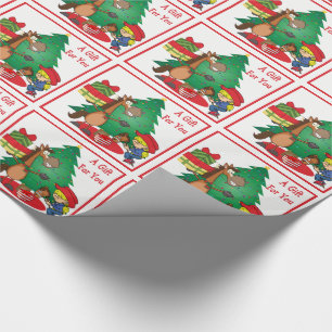 Papier Cadeau Cheval Avec Cadeaux Et Enveloppe Cadeau Cheval Che