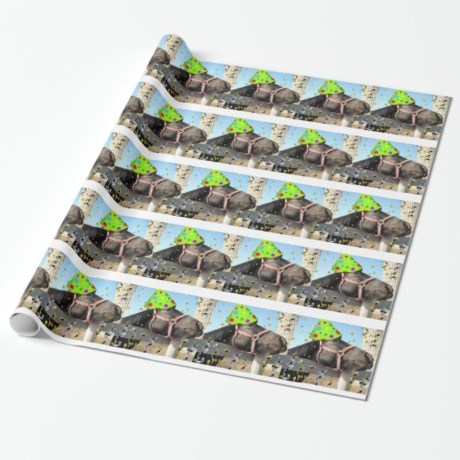 Papier Cadeau Cheval de fête d'anniversaire (Déroulé)