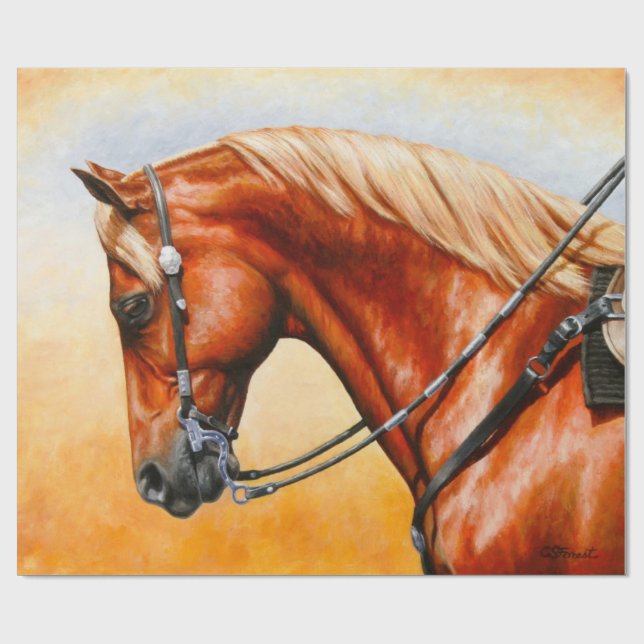 Papier Cadeau Cheval du Quartier Sorrel Ouest (Plat)